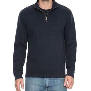 Rodd & Gunn Alton Ave 1/4 Zip Navy Cotton Sweatshirt Size 2XL NWT